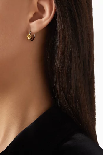 أقراط هاجي عقدة مزدوجة معدن مطلي