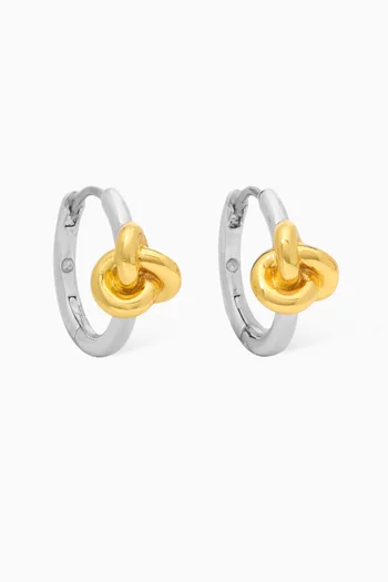 أقراط هاجي عقدة مزدوجة معدن مطلي