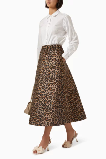 Classic Leopard-print Midi Skirt