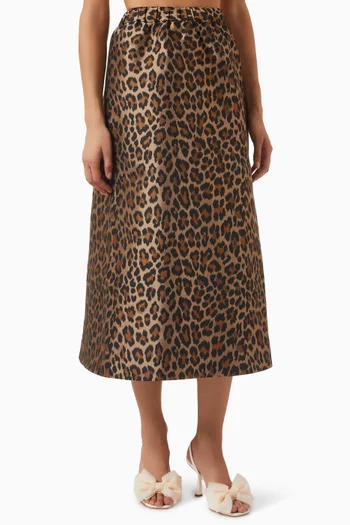 Classic Leopard-print Midi Skirt