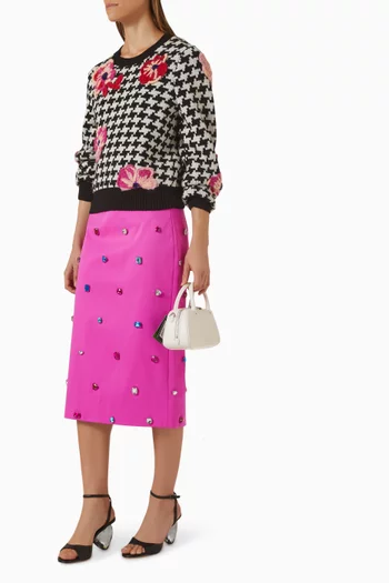 Poppy Pattern Sweater in Houndstooth