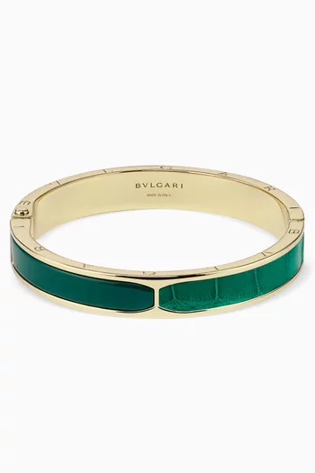 Bvlgari Bvlgari Enamel Bangle in Plated-brass & Leather