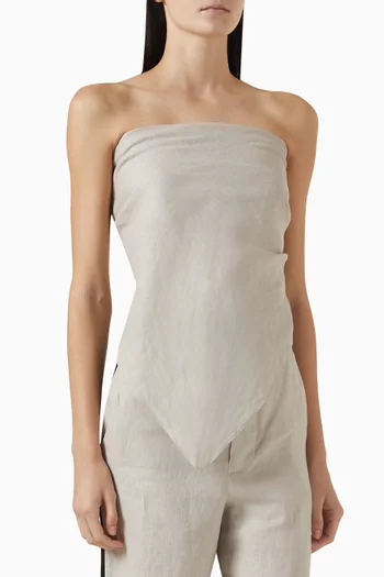 Strapless Scarf Top in Linen
