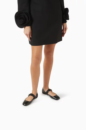 VLogo Locker Mary-Jane Ballerina Flats in Patent Leather