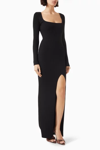Virgo Maxi Dress in Rib-knit