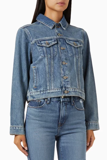 Shrunken Trucker Jacket in Denim