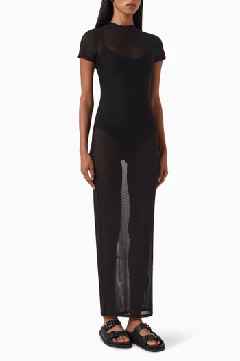 Maxi T-shirt Dress in Mesh