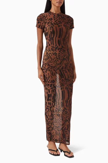 Maxi T-shirt Dress in Mesh