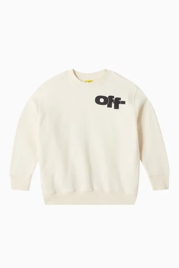 Logo Type Graphic Crewneck Sweatshirt in Cotton
