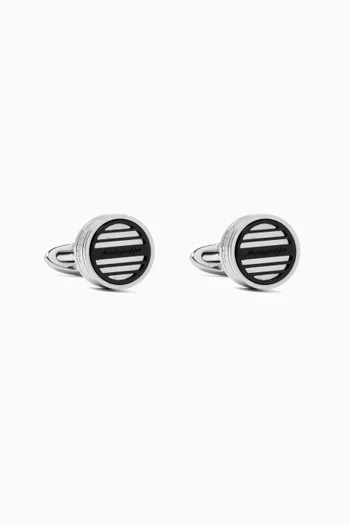 Grid Cufflinks in Stainless Steel