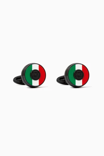 Tricolore Cufflinks in Stainless Steel