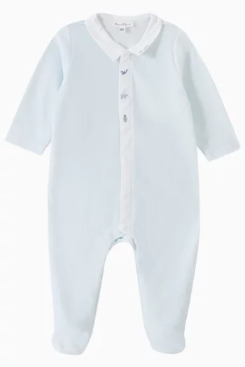 Embroidered Pyjama in Cotton-blend