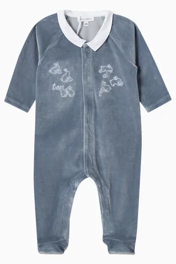 Embroidered Pyjama in Cotton-blend