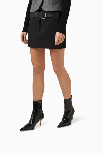 Hexi Boots in Croc-embossed Leather
