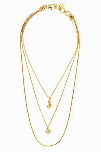 Caspian Multi-chain Charm Necklace in Gold-plated Brass