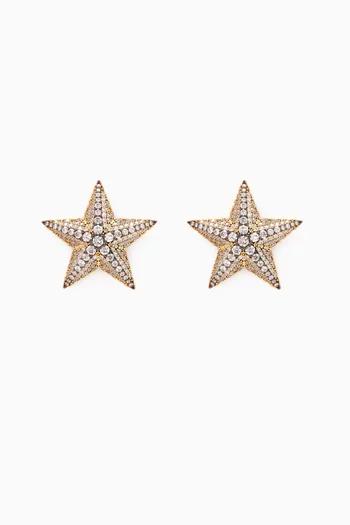 Algedi Star Earrings in Gold-plated Brass