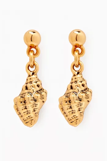 Ocean Whisper Seashell Earrings in Gold-plated Brass