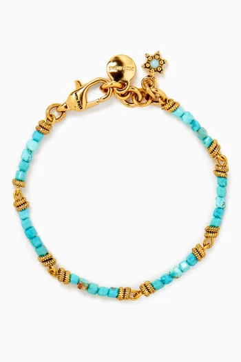 Neptune Turquoise Bracelet in Gold-plated Brass