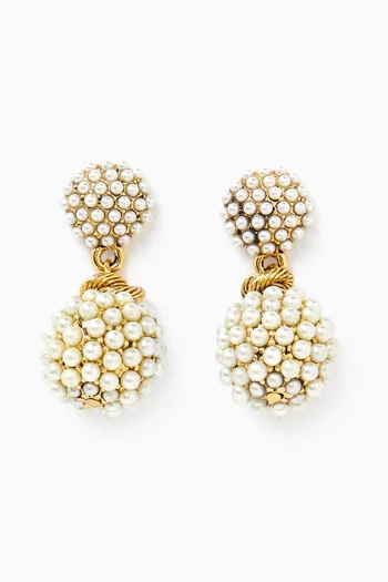Sen Pearl Earrings in Gold-plated Brass