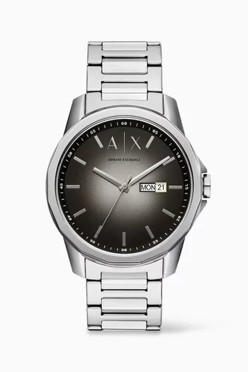 Banks Quartz Watch in Stainless Steel, 44mm