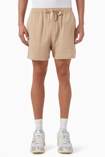 Wordmark Drawstring Shorts in Muslin