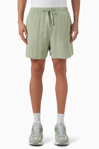 Wordmark Drawstring Shorts in Muslin