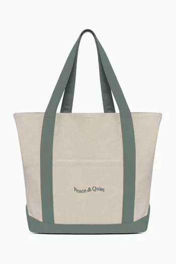 Classic Wordmark Boat Tote Bag in Cotton Canvas
