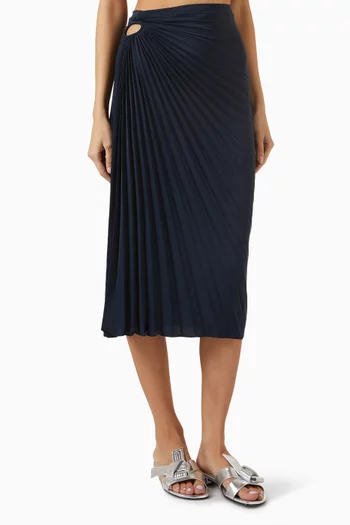 Sun-ray Pleats Midi Skirt