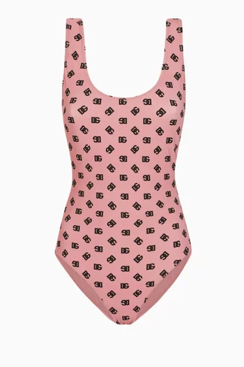 DG Logo-print Racing One-piece Swimsuit