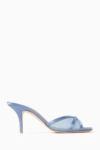 Perla 70 Mules in Glitter Mesh & Satin