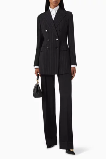 Pinstripe Blazer in Wool Blend