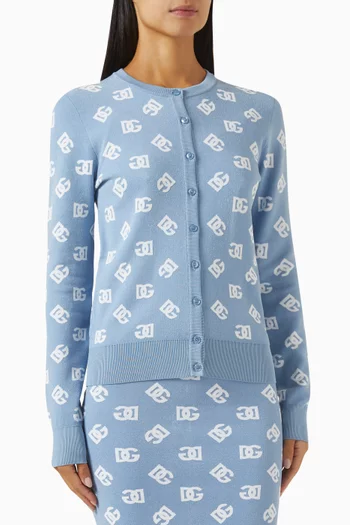 DG Logo Cardigan in Viscose Jacquard