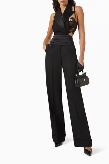 Double-breasted Vest in Silk Satin
