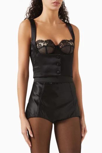 Button-up Vest in Silk Blend