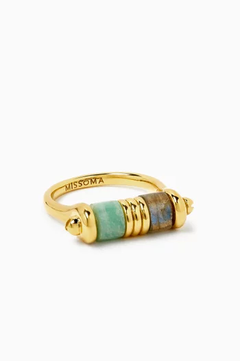 Abacus Beaded Spinning Ring in 18kt Recycled Gold-plated Vermeil