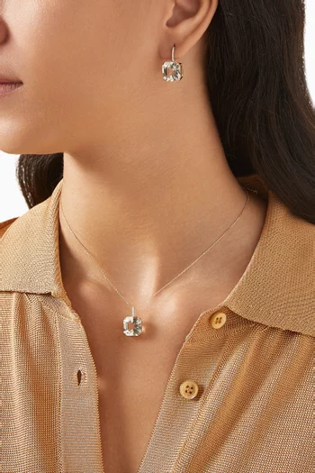 Asscher-cut Amethyst & Diamond Pendant Necklace in 14kt Gold