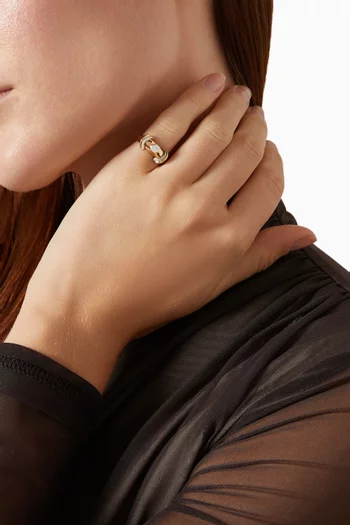 Warrior Hex Diamond Ring in 18kt Yellow Gold