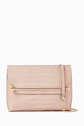 Stylist Crossbody Bag in Croc-embossed Leather