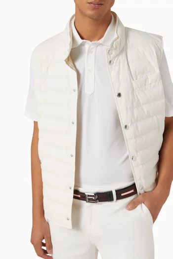 B Bold Reversible Belt in Leather & Canvas