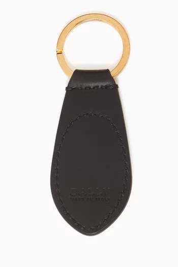 Logo Key Fob in Leather