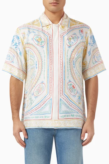 Short-sleeve Cuban Shirt in Silk