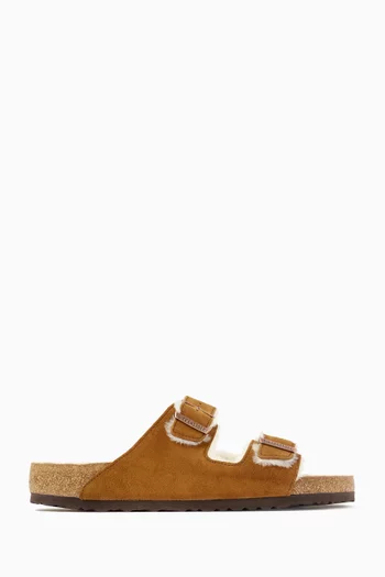 Arizona Sandals in Shearling & Suede