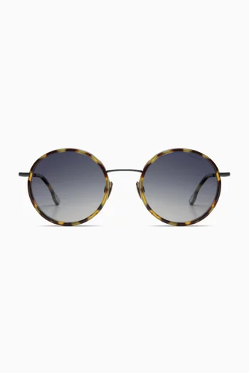 Ida Cavee Nightrider Round Sunglasses in Acetate