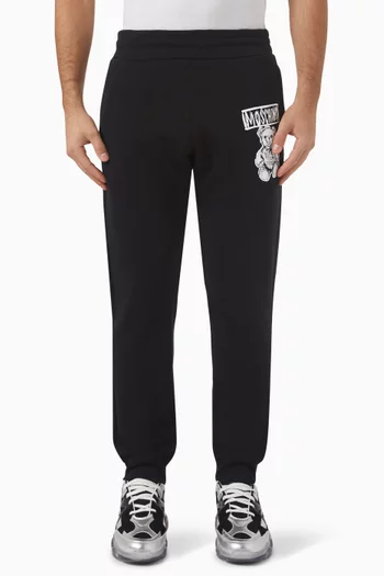 Teddy Bear-print Sweatpants in Cotton-fleece