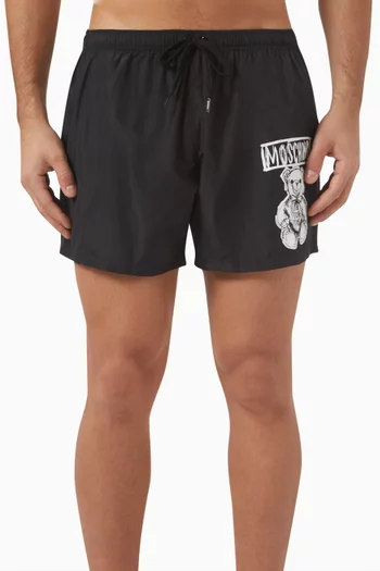 Teddy Bear Logo-print Swim Shorts