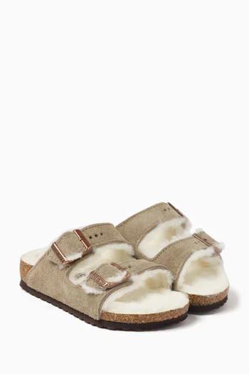 Arizona Shearling Sandals in Suede