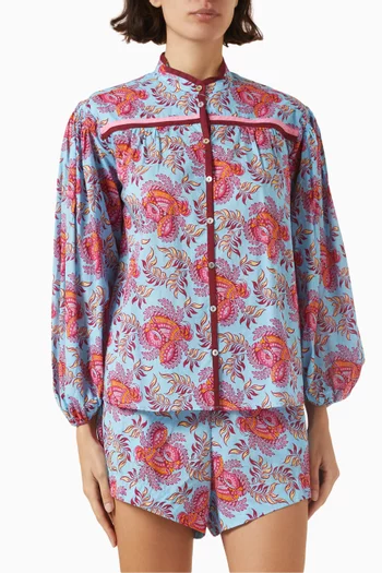 Coquille Smock Blouse in Cotton-voile