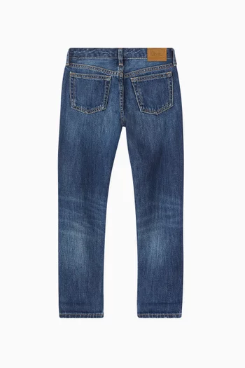 Embroidered Slim Jeans in Denim