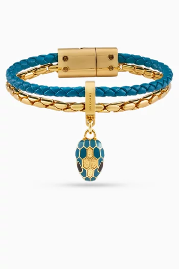 Serpenti Forever Bracelet in Leather & Brass