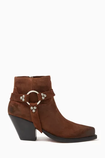 Jalapeño Belt Ankle Boots in Suede